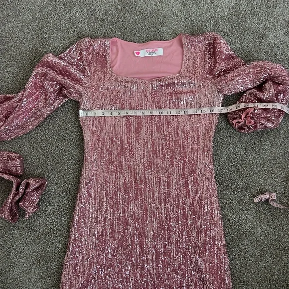 Pink Sequin Party Dress - Picture 6 of 10
